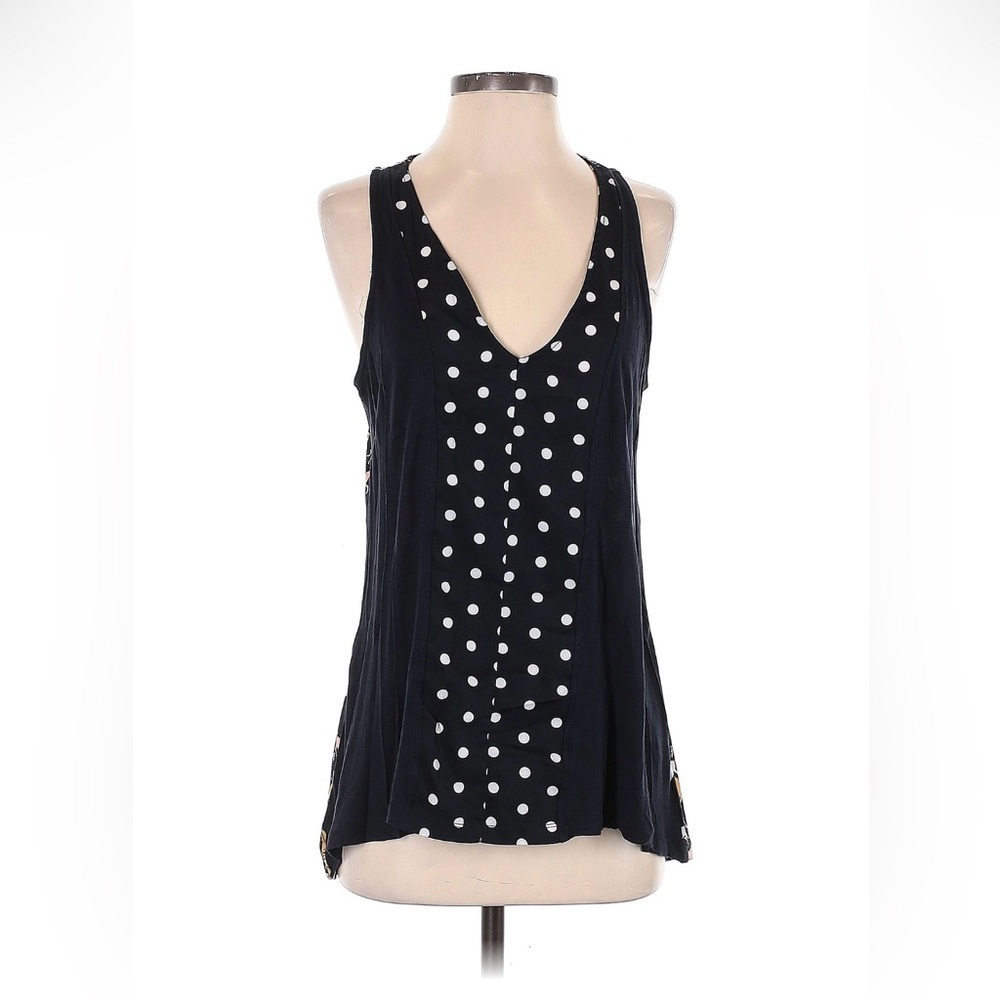 Anthropologie Porridge Black Polka Dot Sleeveless Top